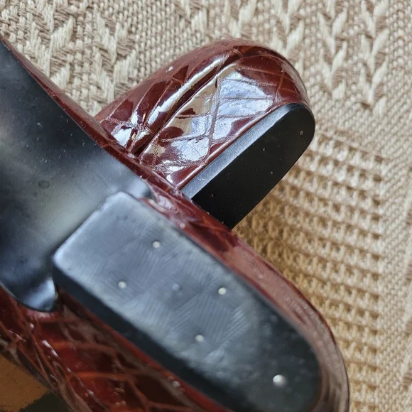 Selby Vintage Brown Leather Croc With Tassles Confort Flex Flats Size 6.5 - Picture 10 of 11